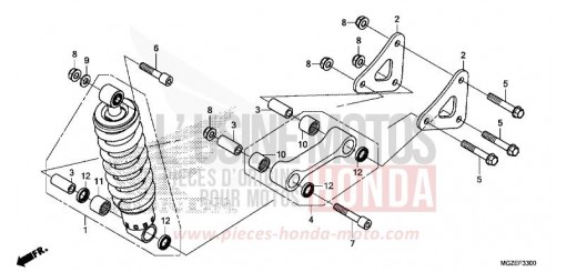 COUSSIN ARRIERE CB500FF de 2015